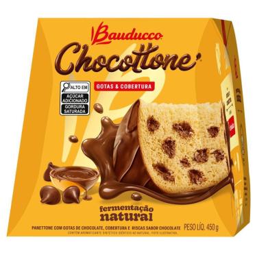 Imagem de Panettone Chocottone com Gotas de Chocolate Cobertura Chocolate Bauducco 450g