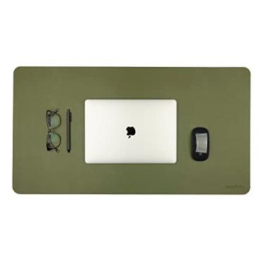 Imagem de Tapete de mesa de couro vegano ANECDOTE - Tapete de mesa de 80 x 43 cm para o seu escritório. Este tapete de mouse grande de qualidade tem elegância chique, aparência profissional e toque satisfatório