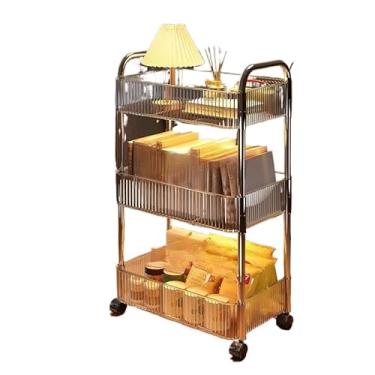 Imagem de Carrinho Estante Pequeno Acrílico Multiuso Com Rodinha 3 Prateleiras