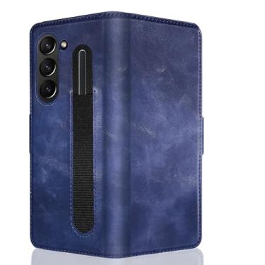 Imagem de LTLMYDAM Capa flip folio para Samsung Galaxy Z Fold 6, carteira com compartimento para caneta, capa de couro fosco com suporte de aba magnética proteção total, azul, dobra 6