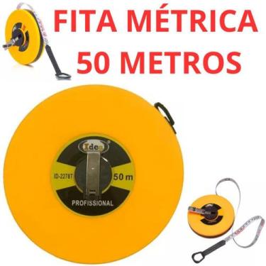 Imagem de Fita Métrica Trena 50 Metros Fibra De Vidro Longa Tipo C/ Manivela - I