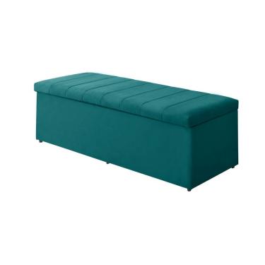 Imagem de Calçadeira Baú Recamier Viúva 120 Cm Vitória Suede Azul