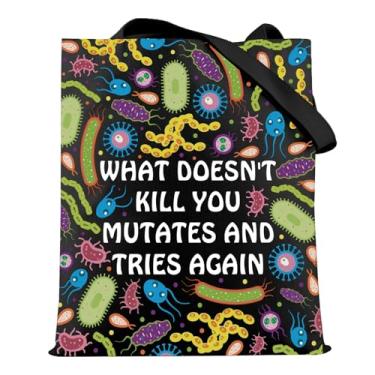 Imagem de HOLLP Presente para amantes de biologia What Doesn't Kill You Mutates And Tries Again Bolsa de ombro Ciência Microbiologia Presentes Laboratório Semana Presente, Tries Again B, One Size, Público em