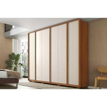 Imagem de Guarda Roupa Casal 6 Portas e 4 Gavetas Cleo Freijo/Off White Mr - Caemmun