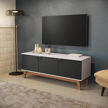 Imagem de Rack Kappesberg 3 Portas 3D Branco/Preto 136cm