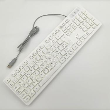 Imagem de Teclado De Escritório De 104 Teclas, Teclado Alemão/Francês/Espanhol/Italiano/árabe/Sueco/Russo/Português, Porta Usb, Ultra Fino E Silencioso, Bem Layout De Teclas, White, ES