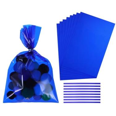 Imagem de PATIKIL Sacos de petiscos, 100 peças, sacos de presente transparentes de 22 x 15 cm com laços torcidos presente de plástico para lembrancinhas de festa de doces, embalagem de doces, doces, padaria