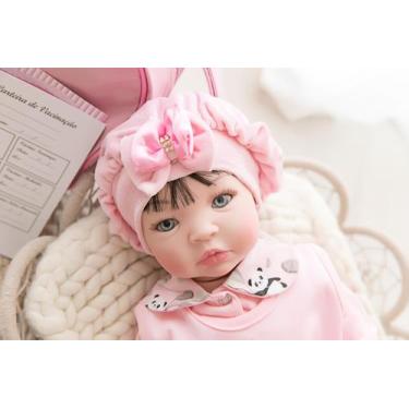 Imagem de Bebê Reborn Realista Princesa Morena Rosa Membros Silicone - Meu Xodó