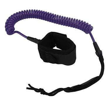 Imagem de Surf Foot Rope Elastic TPU Surfboard Leg Straps Ajustável Stand Up Paddle Leash para Homens Mulheres Crianças Leve Durável Aço Inoxidável Hardware 7mm 10Ft (Roxo)
