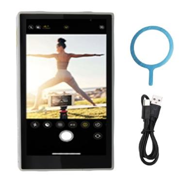 Imagem de Fockety Tela de Selfie de Vlog Magnético 3,97in, Câmera de Back de Back de Back de Telefone Com Rotação de 180 Graus e Ajuste de Brilho de 3 Níveis, para IOS Live Streaming