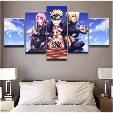 Imagem de Quadro Decorativo Naruto Shipuden Hokage 5 Peças 115x60cm
