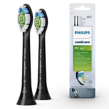 Imagem de Philips Sonicare Cabeças de escova de dentes sônicas originais W2 Optimal White Standard - pacote com 2 em preto (modelo HX6062/13)