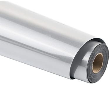 Imagem de Camisa Guangyintong Light Refletive Heat Transfer Vinyl Roll Grey HTV Iron on T, Reflective 8 Feet, 1