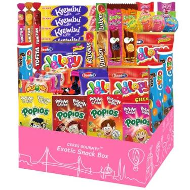 Imagem de Ceres Gourmet Caixa De Doces De Todo O Mundo, Caixa De Presente De Doces Misteriosos Estrangeiros Raros E Exclusivos, 40 Unidades, Caixa De Variedade De Lanches De Doces Exóticos Internacionais Lega