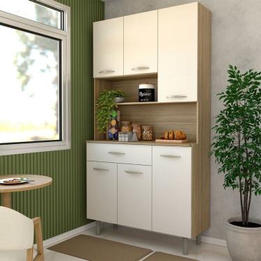 Imagem de Armário de Cozinha Beatrice 6 Portas 1 Gaveta Freijó/Soft - Panorama Móveis