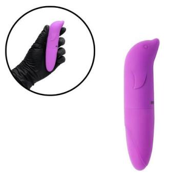 Imagem de Vibrador Feminino Golfinho Aveludado Ponto G Pequeno Discreto Toque Su