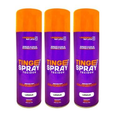 Imagem de Kit 3 Tinta de Tecidos Roupas Estofados Carpetes - Tingespray 300ml - 