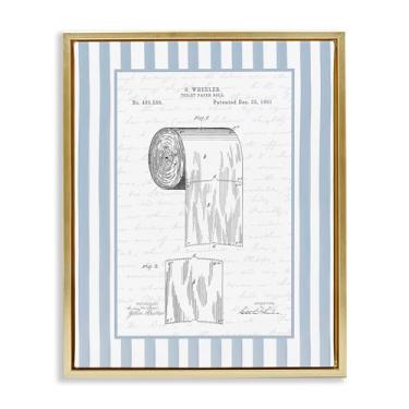 Imagem de Stupell Industries Papel higiênico vintage envernizado dourado moldura flutuante arte de parede design por Lettered and Fored, 21 x 17