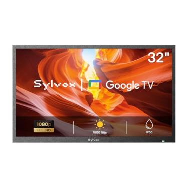 Imagem de SYLVOX TV externa de 81.3 cm, televisão ao ar livre Full Sun 1500 nit, alto brilho, tela 1080p FHD legível à luz solar, TV IP55 à prova de intempéries, Smart TVs para entretenimento ao ar livre (Pool