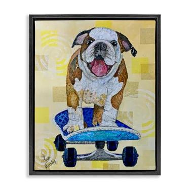 Imagem de Stupell Industries Let The Good Times Roll Tela flutuante emoldurada preta design de arte de parede por Lisa Morales, 80 x 63 cm