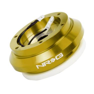 Imagem de NRG Innovations Cubo curto para volante estilo corrida, eixo de direção de alumínio bloqueável, unidade adaptadora de liberação rápida com padrão de parafuso de 6 x 70 mm, compatível com Honda/Acura