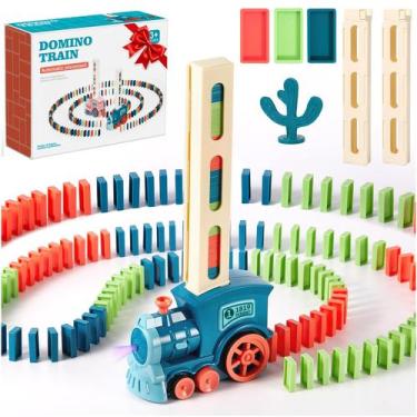 Imagem de Conjunto de brinquedos Domino Train BAIWER com 200 dominós para crianç
