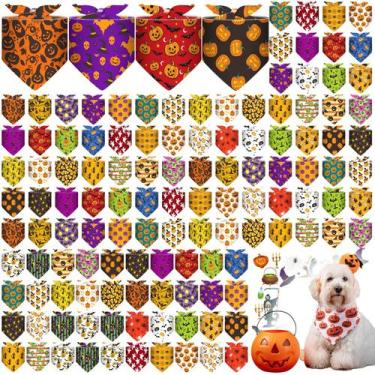 Imagem de Bandanas para cães Sanwuta Halloween 120 unidades para pequenas e médi