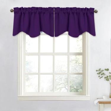 Imagem de Cortina de janela Valance NICETOWN Blackout 132 cm x 46 cm roxa