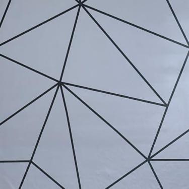 Imagem de Papel de Parede Efeito Gesso 3D Geométrico Lavável Adesivo Autocolante À Prova D'Água Impermeável (GEOM PRE SOMB DOU,QUERO 5M X 45CM)