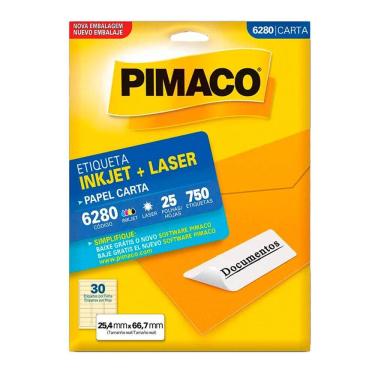 Imagem de Etiqueta inkjet/laser carta 6280 com 25 folhas Pimaco