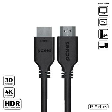 Imagem de Cabo Hdmi 2.0 4k 30awg Puro Cobre 15 Metros - Phm20-15