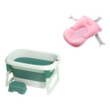 Imagem de Banheira Dobrável Infantil 0-24m Tibaby C/ Termômetro E Cama