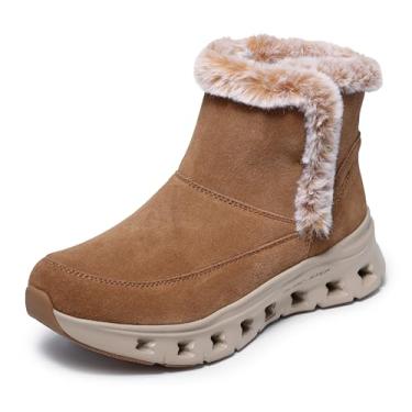 Imagem de Skechers Bota feminina Glide-Step PRO-Cozy Wish Hands Free Slip-Ins Ankle Boot, castanho, 34, Castanho, 34