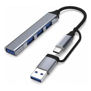 Imagem de Adaptador Hub Tipo C 4 Em 1 Usb 3.0 Usb-c Entrada Dupla Usb - Lotus, C