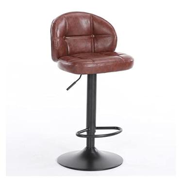 Imagem de YAYA2021-SHOP Banquetas para cadeira de bar, cadeiras de bar de couro artificial, bancos de altura para balcão, banco de bar ajustável com encosto alto para balcão de cozinha, bancos de bar ajustáveis