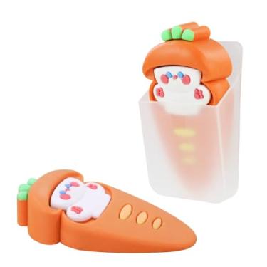 Imagem de LuckyOpt Bonito batente de porta, coelho e cenoura não prejudica o piso de madeira cunha batentes de porta de borracha, evita que as portas batam sejam abertas, fechadas e movidas (laranja)