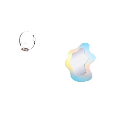 Imagem de Fenteer Suporte para Garrafas de Vinho de Metal Ondulado, Organizador, Moderno, Espelho Acrílico, Prateleira Decorativa para Banheiro, Armazenamento de Parede