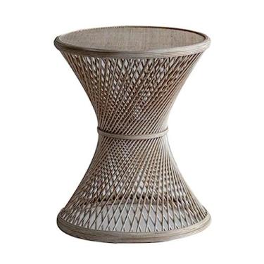 Imagem de Mesa de centro de design simples, mesa lateral retrô em forma de ampulheta, mesa de centro redonda para sala de estar, quarto, mesa pequena para espaços menores, ao ar livre, interior, mesa lateral