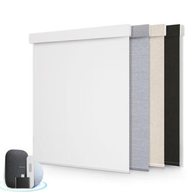 Imagem de Persianas motorizadas para janelas - Persianas de janela de rolo Hapadif com controle remoto, instalação sem perfuração, persianas automáticas sem fio, persianas elétricas blackout, altura ajustável