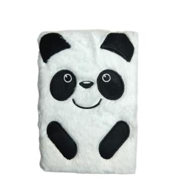 Imagem de Caderno de pelúcia panda papelaria fofa/material escolar (branco panda modelo 2)