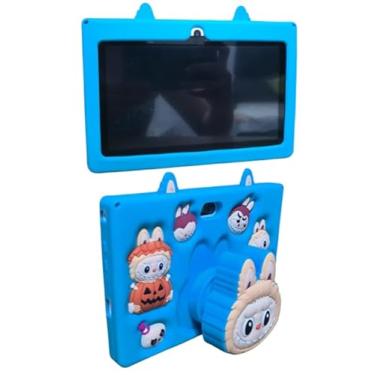 Imagem de Tablet Infantil, 7 Polegadas, 4GB RAM, 64GB, Android, Câmera 8MP, com Capa Protetora (Capa Azul)