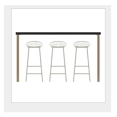 Imagem de Mesa de bar mesa de bar contra a parede mesa longa leite chá loja lazer mesa balcão de bar, cadeiras não incluídas casa (tamanho: 8040105cm)