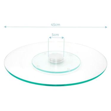 Imagem de Prato Giratório Vidro Temperado 45cm - Resistente e Estável