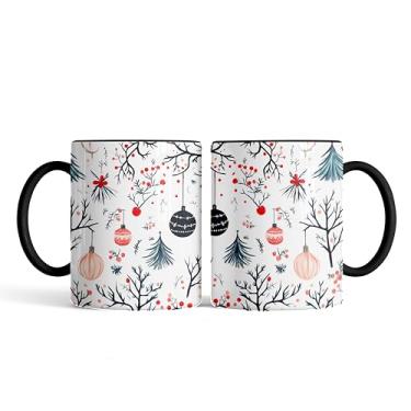 Imagem de Caneca xicara porcelana natalina Natal enfeitado 25EI (vermelho)