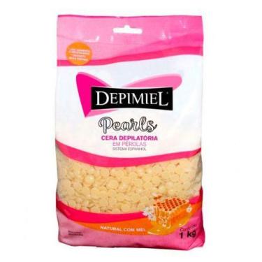 Imagem de Cera Depilatória em Pérolas Natural com Mel Depimiel 1kg - Ideal para 