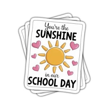 Imagem de 3 peças You're The Sunshine in an Otherwise Cloudy School Day Social Worker Adesivo de vinil com citação positiva para professores, estudantes, conselheiros, laptop, garrafa de água, caderno, janela