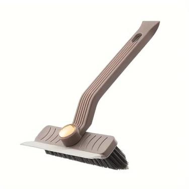 Imagem de Uma escova multifuncional para limpar azulejos, escova dura com rotação de 360 graus, adequada para piso e paredes em banheiro e cozinha, sem necessidade de fonte de alimentação