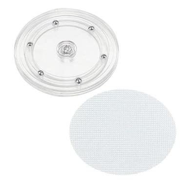 Imagem de Toca-discos de acrílico pequeno de 10 cm com almofadas de silicone, rotação de 360 °, decoração de biscoitos para decoração de bolos, cupcake