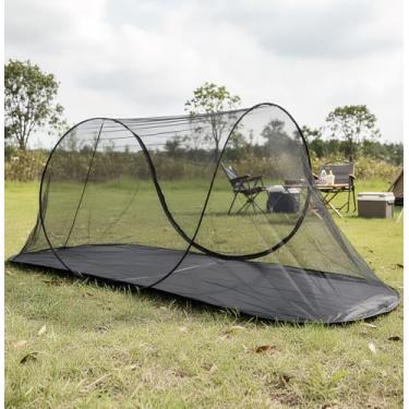 Imagem de Barraca de mosquito pop-up, malha de alta densidade para ambientes externos, isolada de pequenos insetos, barraca de malha dobrável para mosquiteiro individual com bolsa de armazenamento para cama