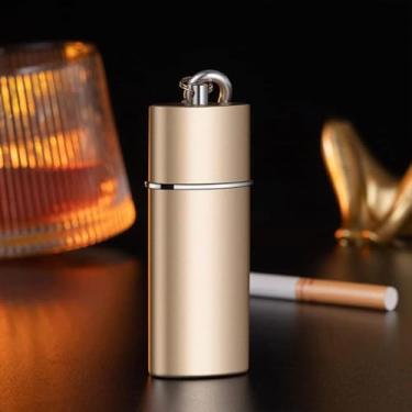 Imagem de 1 cinzeiro elegante dourado portátil criativo selado, bolso para viagem ao ar livre, cinzeiro para pendurar